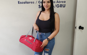 sócia Kethllen Lima dos Prazeres da empresa LSG Skychefs retirou seu kit natalidade 